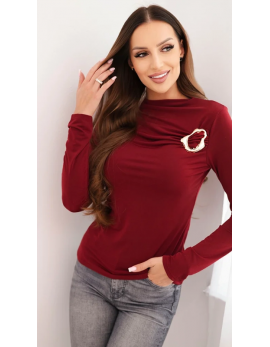 Ženska bluza s ukrasnom kopčom, plisirana, izrađena od viskoze